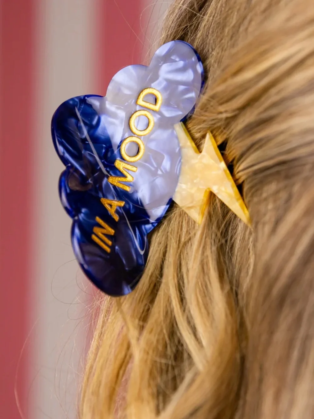 Kids 'In A Mood' Blue & Yellow Cloud Hair Clip